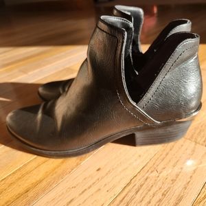 Bar III Black Leather Ankle Boots